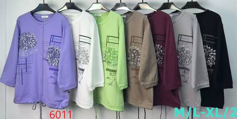 Bluzki damskie Roz M/L-XL-2XL, Mix Kolor Paczka 12 szt